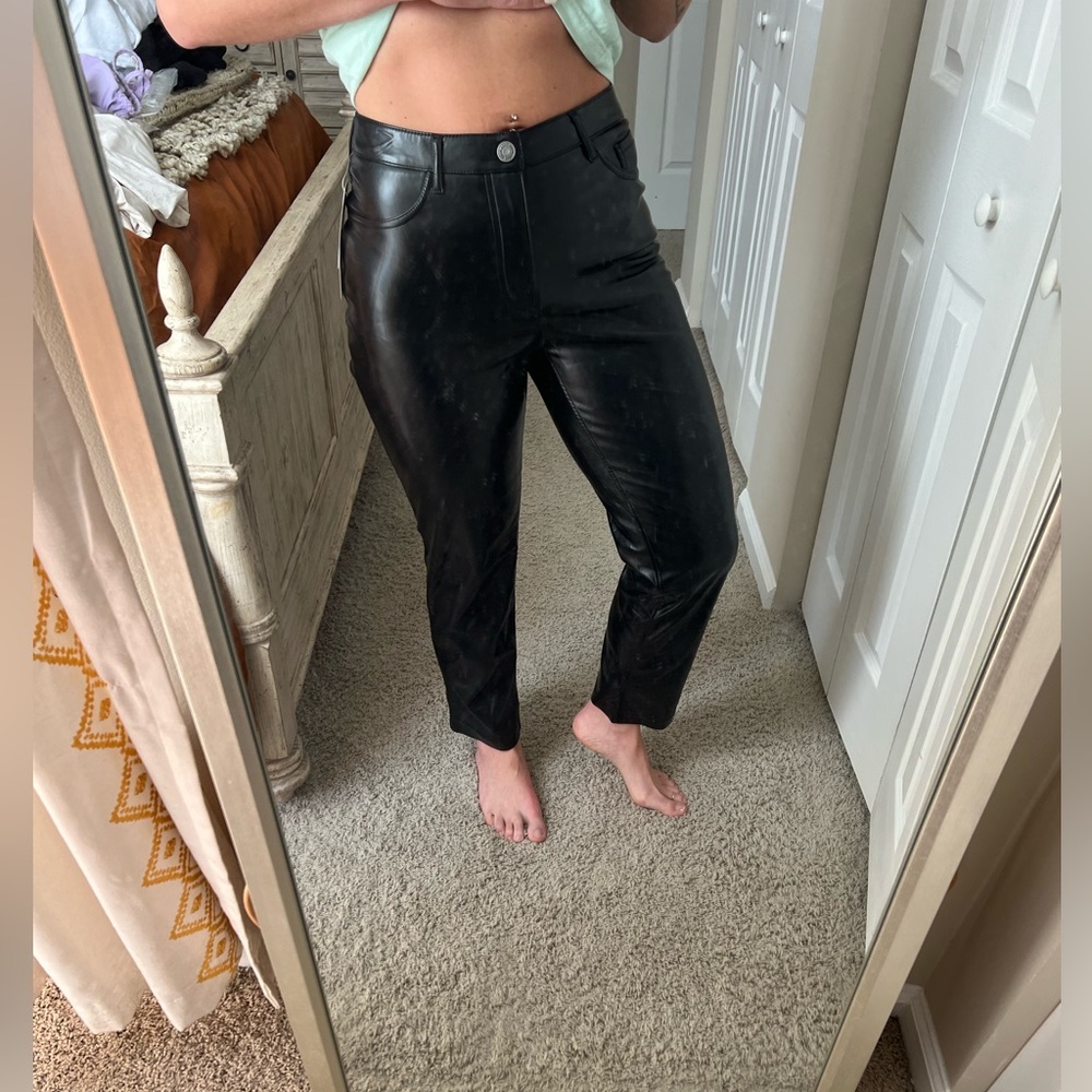 Black leather pants